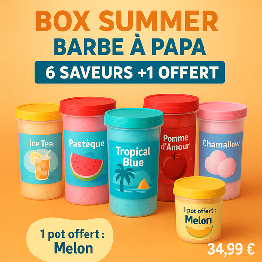 Box Summer Barbe à Papa – 6 Saveurs +1 Offert